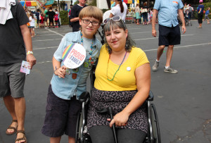Alex McGowen and mom Christina Roark enjoy the Family and Children’s Garden.