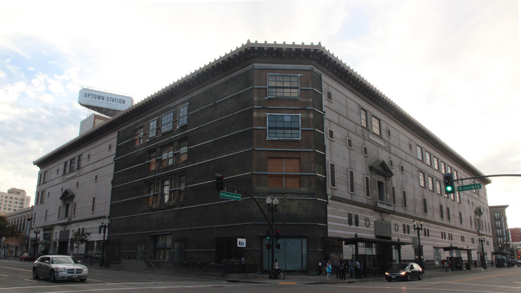 Uber Technologies Inc. purchased the former Sears building, 1955 Broadway, Oakland, in the heart of downtown. Photo by Jennifer Glenfield.