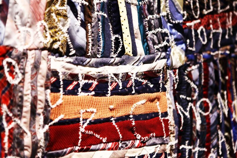 Details from "Wall Piece". Pieced by Rosie Lee Tompkins. Quilted by Irene Bankhead.
