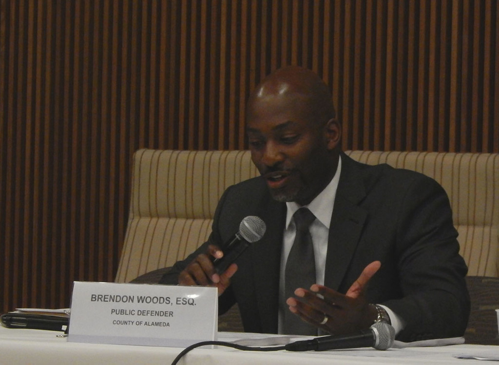 Brendon Woods, a public defender in Alameda County, spoke Oct. 15th in Oakland about the effectiveness of Prop. 47. Photo by Libby Leyden