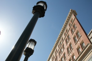 Frank Ogawa Plaza skyline. Photo by Teresa Cotsirilos.