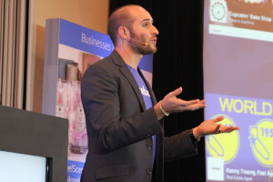 Jeremy Lynch, small-business expert at Facebook, speaks at a "Boost Your Business" event Friday Nov. 6 at the Oakland Airport Hilton.