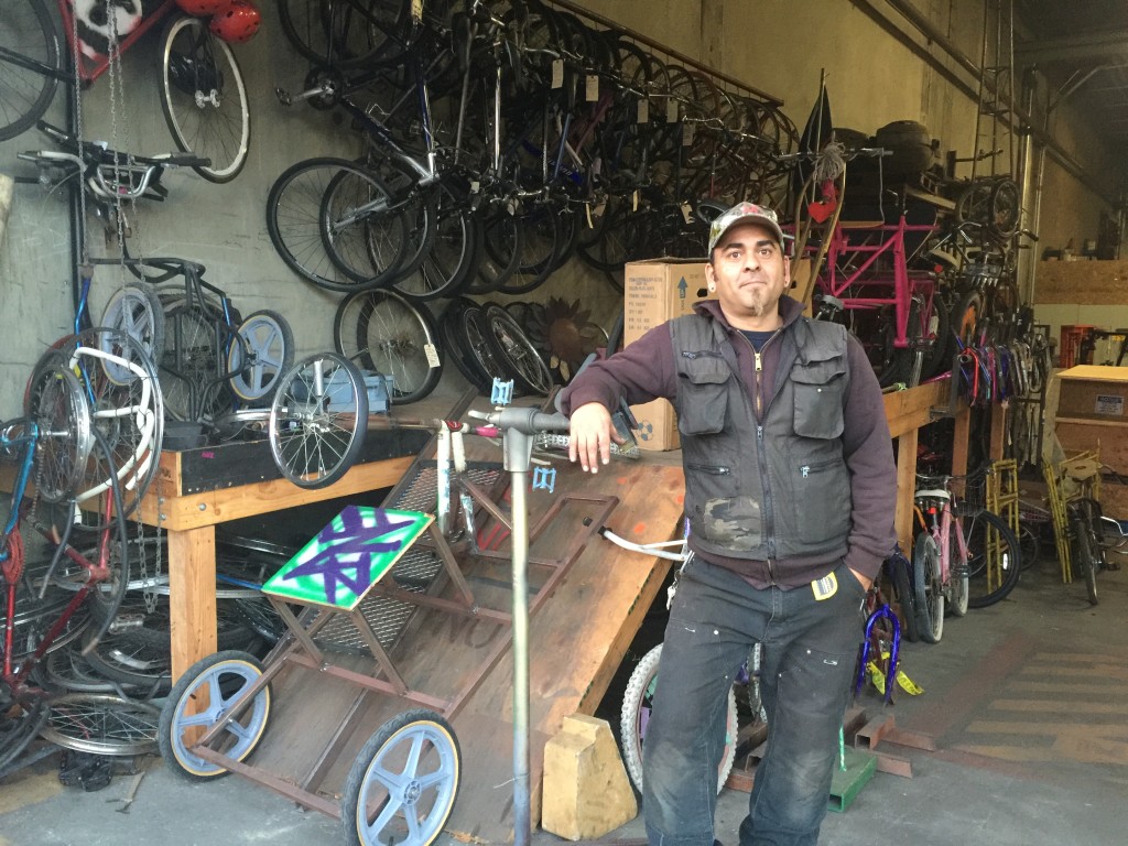 Sudhu Tewari at the bike shop