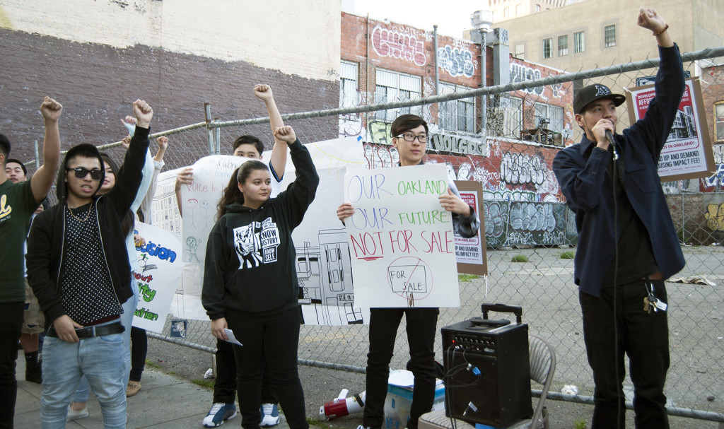 Members of the Oakland youth organization, AYPAL, spoke against the opening of the Hampton Inn.