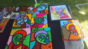 Artwork created by Malik Seneferu, an artist who held a booth at the Black-Eyed Pea festival.