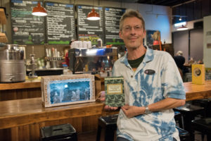 Martin Sirk, first place winner, with his diorama of 'The Hound of the Baskervilles' by Arthur Conan Doyle. Photo by Rosa Furneaux.