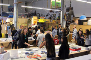 Attendees peruse the baked good offerings at Saturday’s Depressed Cake Shop pop-up event at Creative Growth Art Center in Uptown Oakland.