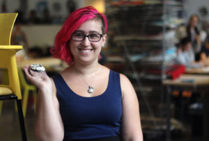 Christine Keating baked strawberry shortcake cupcakes with a dark gray exterior and a strawberry filling. “It’s one of those things where someone on the outside can be really hard, but there’s always something good inside,” said Keating, who said she suffers from depression and anxiety. “It's great when you have events or spaces like this to bring awareness and to make it be okay and fun to talk about it a little bit.”