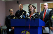 During an Oct. 20, 2016, press conference following the arrest of Oakland police officer Ryan Walterhouse, Mayor Libby Schaaf told reporters “I am very reassured that this misconduct came to light from the rank and file.” Photo by Tian Chenwei