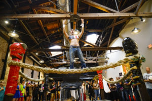1544 events hosts "Hope Art" an art project using Lady wrestling matches to fundraise money for Haitian women and children on Sunday, November 13, 2016. (Yesica Prado/Oakland North)