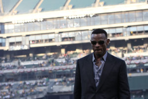 Dave Stewart and Rickey Henderson celebrate in the Blue Jays