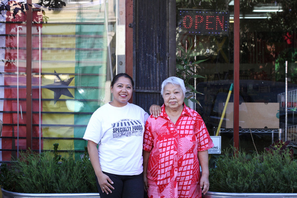 Nina Castro Cruz and her mother, Adelaida Castro, in front of Specialty Foods, Inc., September 2017.