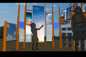 An artist's rendering of the Sky Mosaic planned for Chabot Space and Science Center's Environmental Education Deck. Adam Tobin, executive director for the center, said that visitors will be able to match shades of color with images of the sky while learning how water content and the direction of the sun can impact the sky.