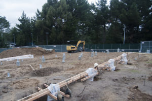 The Chabot Space and Science Center recently broke ground on a $2 million addition to the center. The construction site for the deck is shown here.