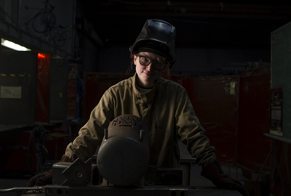 Welding instructor Camille McRae at The Crucible.
