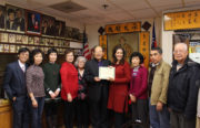 Mayor Libby Schaaf is delivering a "certificate of recognition" to the members of the Gee How Oak Tin Association.