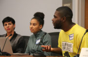 Students Alana Rust and Robert Green share their experiences with how teacher turnover affected their education. (Photo by Mickey Capper)