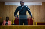 Rev. Ken Chambers of the West Side Missionary Baptist Church in West Oakland gives his Sunday sermon.