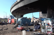 The Village encampment is located at E. 12th St. and 23rd Ave. (Photo credit: Ali DeFazio & Katey Rusch/Oakland North)