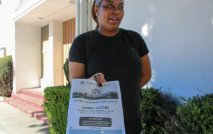 Jenevieve Harrison, regular voter. “I guess people get caught up on ‘my voice doesn’t count.” But she encourages people to go out and vote and think “at least I did my part.” Photo by Annie Berman.