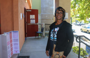 Bonita Wright poll inspector at Telegraph Baptist Center polling location in North Oakland. Photo by Carla Williams.