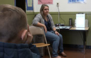 Oakland school nurse Danielle Schaefer administers a vision test—one of her many daily tasks. The nurses say their workload is overwhelming and unsustainable.