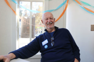 Former Sacramento-based lobbyist Ed Gerber prepares for Schaaf’s watch party at her campaign headquarters in Grand Lake. He’s volunteered on Schaaf’s campaigns since she first ran for the city council’s District 4 seat.