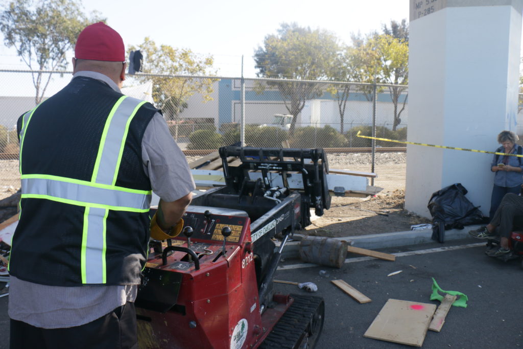 Officials cite fire hazards in demolition of East Oakland homeless