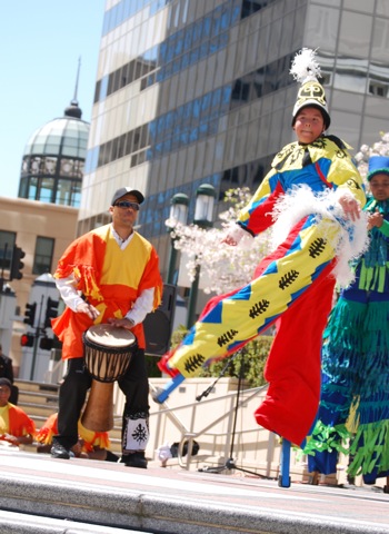 Clown troupe invades Frank H. Ogawa Plaza - Oakland North