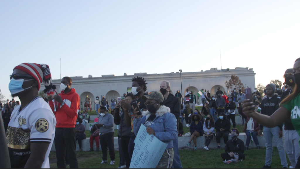 Crowd gathers for Lake Merritt protest