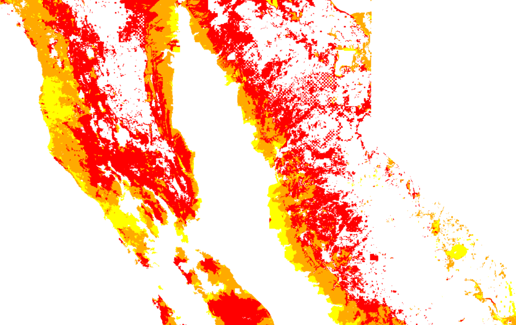 Map of fire hazard zones in the Bay Area