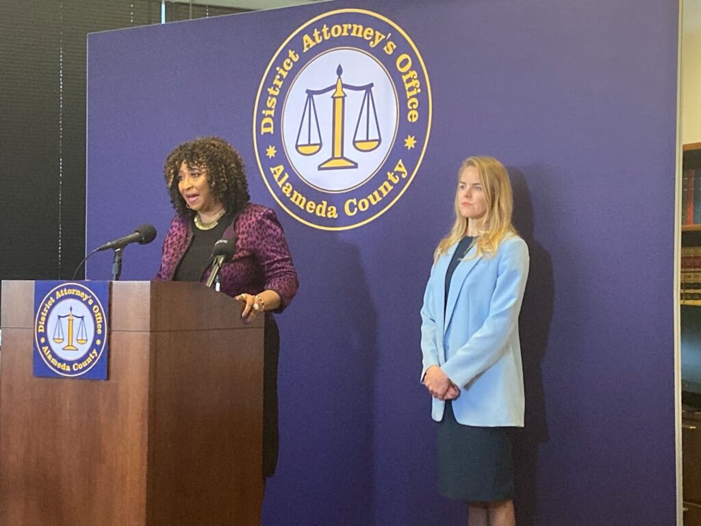Alameda County District Attorney Pamela Price and Deputy District Attorney Alexandra Grayner